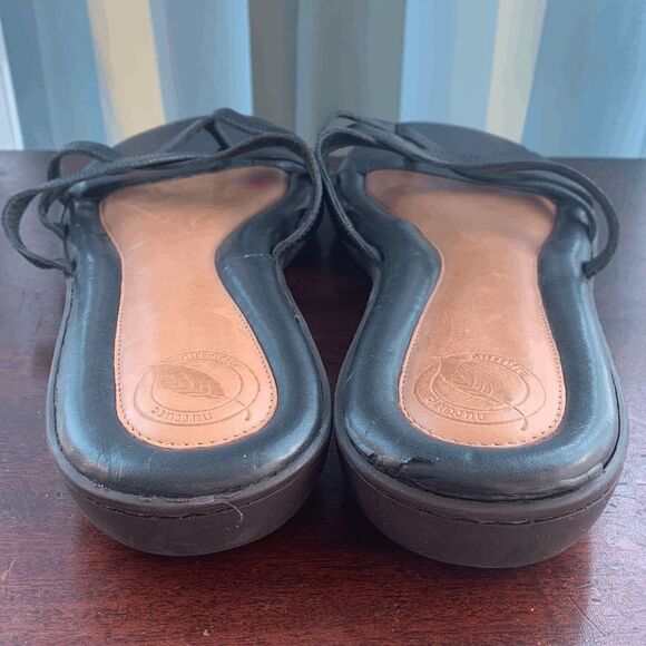 Nurture Womens Sandals Flats Strappy Slides Open Toe Black Size 11 - Picture 3 of 10